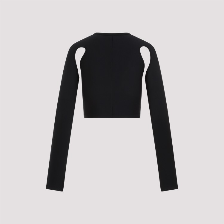 Shop Off-white Sleek Black White Polyamide Crop Top