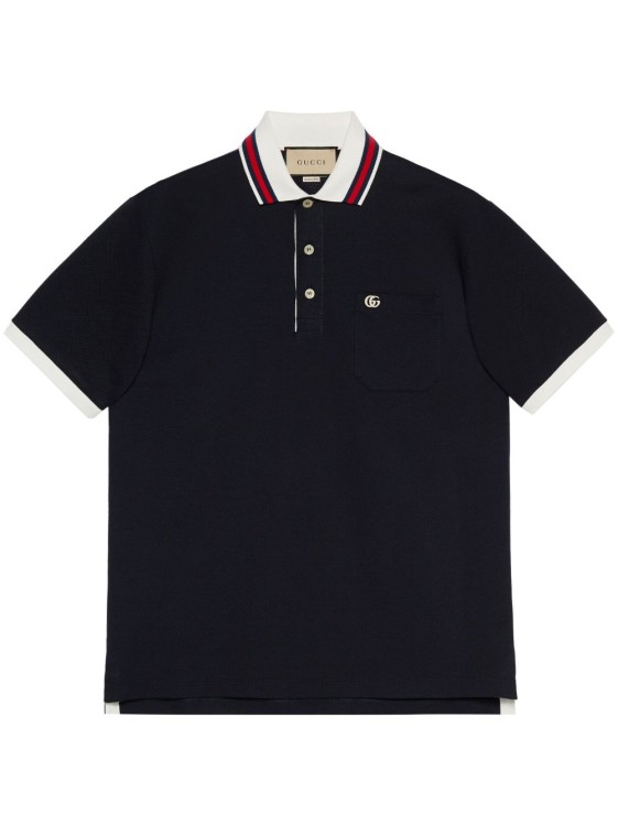 GUCCI COTTON POLO SHIRT WITH EMBROIDERED LOGO