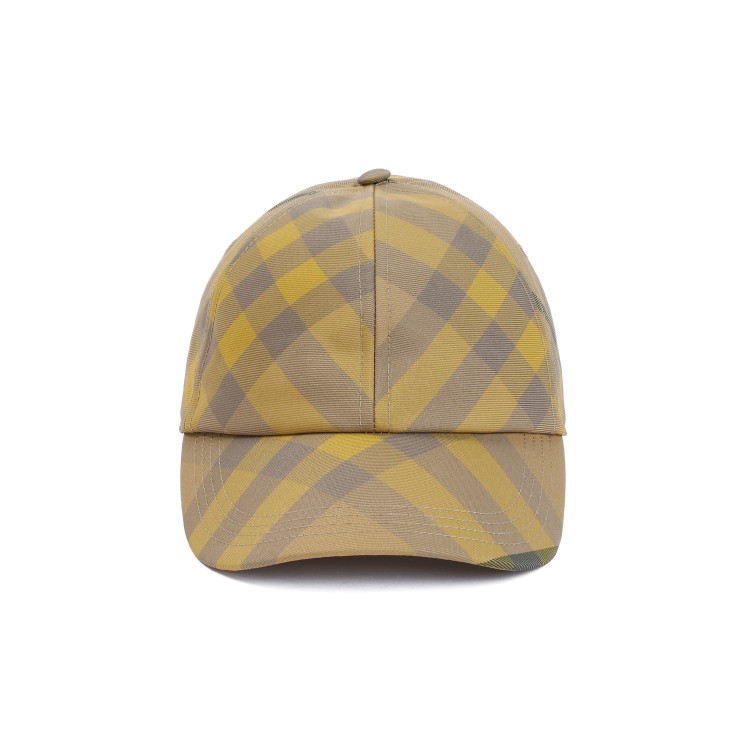 Burberry Womens Cedar Washed-check Woven Cap In Green