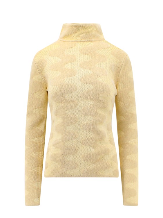 Shop Nanushka Cotton Blend Sweater With Tubulat Jacquard Motif In Brown