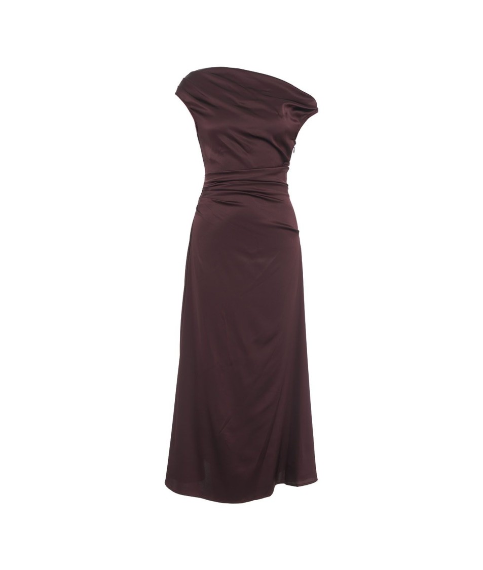 Shop Staud Silk Dress 'phare' In Purple