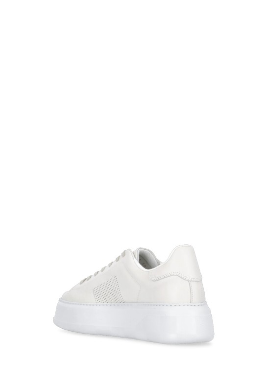 Shop Woolrich Ivory Smooth Leather Sneakers In White