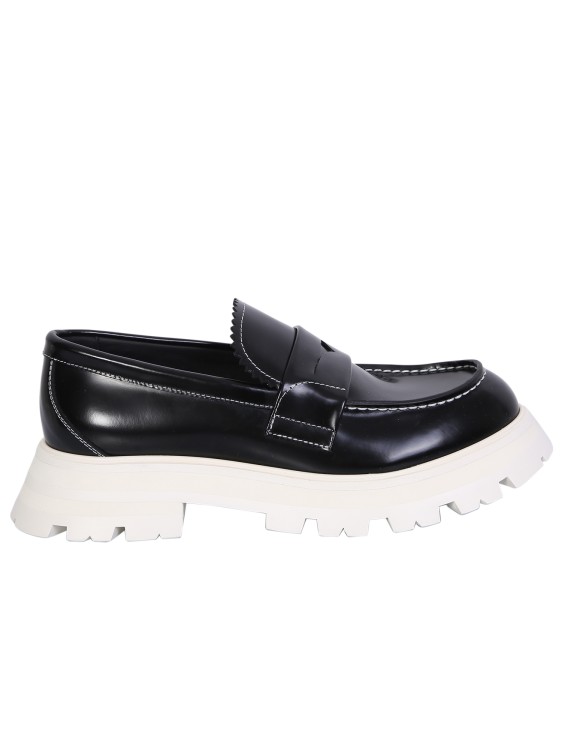 ALEXANDER MCQUEEN BLACK LOAFERS WITH CHUNKY RUBBER SOLE