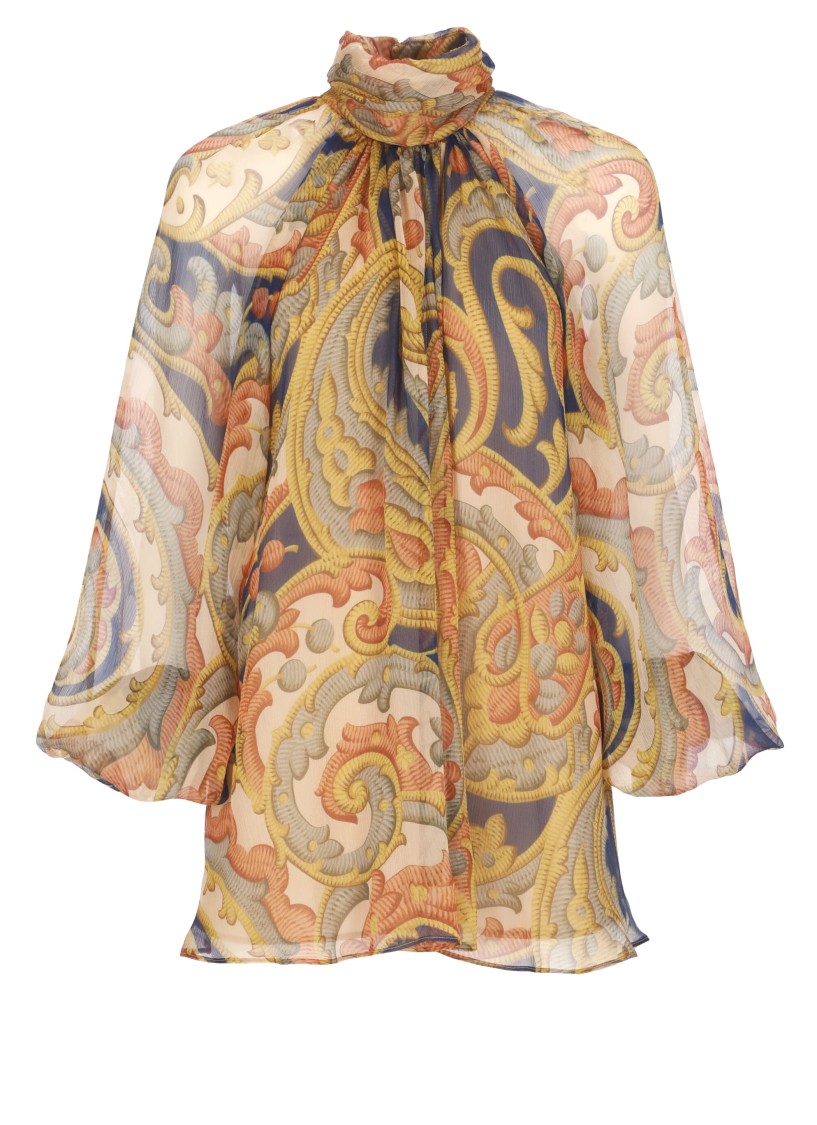 Shop Etro Beige Silk Shirt In Brown