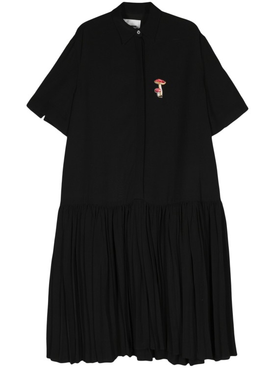 Shop Jil Sander Black Mushroom-embroidered Midi Dress
