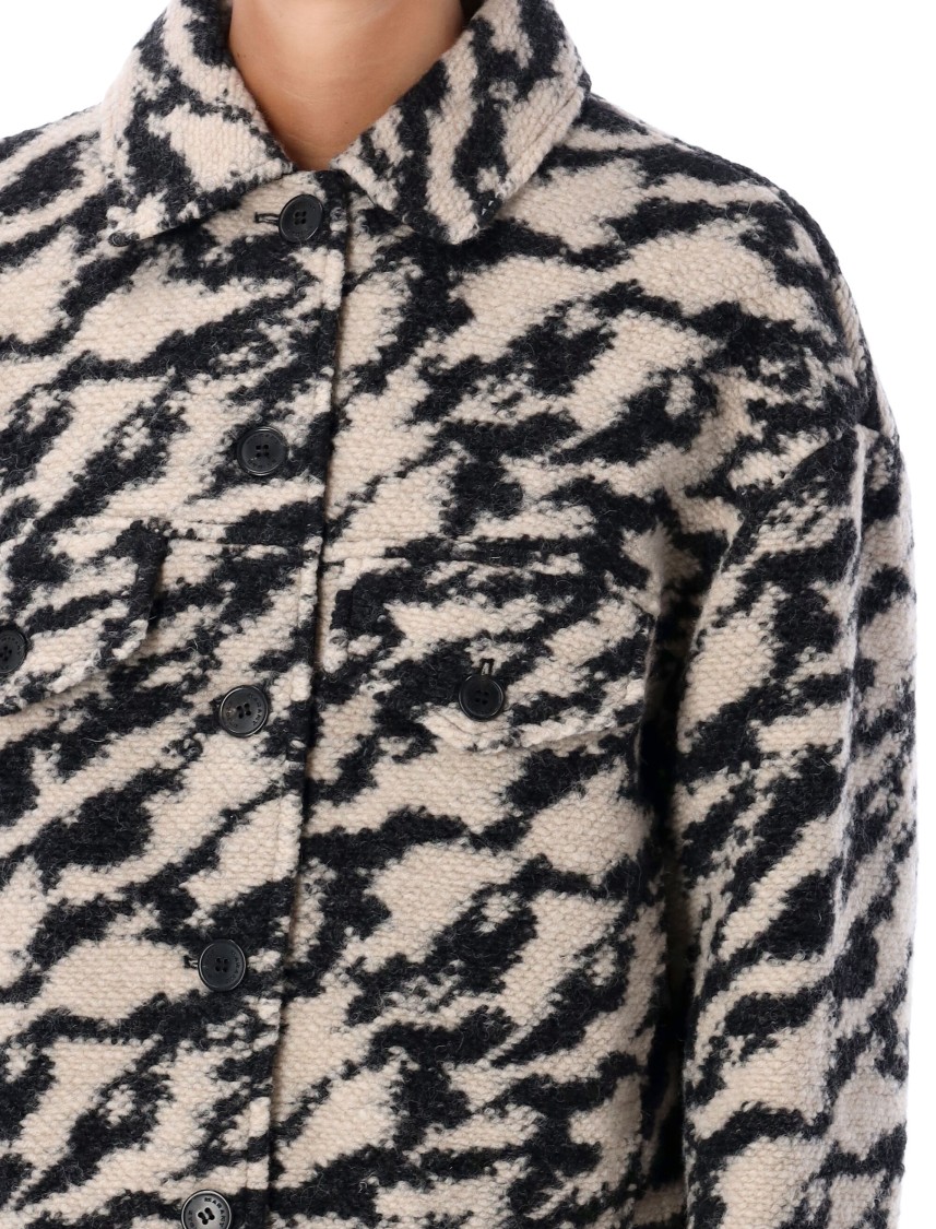 Isabel Marant Étoile Isabel Marant Etoile Womens Black Beige Ferida Cropped Wool-blend Jacket In Black
