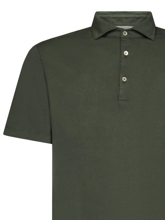 Shop Boglioli Green Cotton Polo Shirt