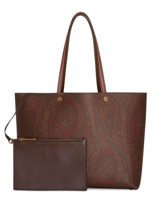 Etro Multicolored Essential Bag In Brown