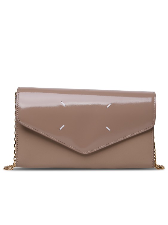 Shop Maison Margiela Beige Leather Crossbody Bag In Brown