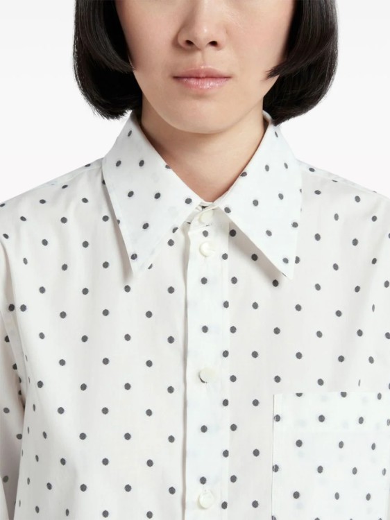 Shop Marni White Polka Dots Shirt