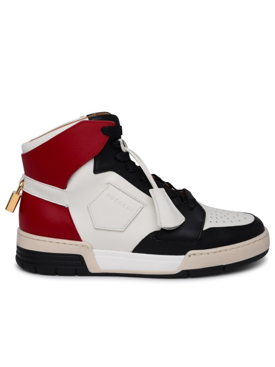 Shop Buscemi Air Jon' Sneakers In White And Red Leather In Black