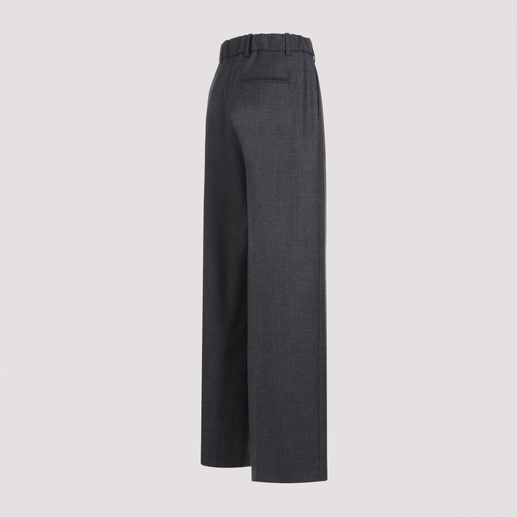 Shop The Row Roan Charcoal Melange Wool Pants In Black