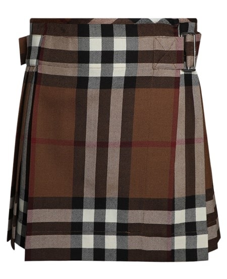 BURBERRY CHECK WOOL PLEATED SKIRT,8063237