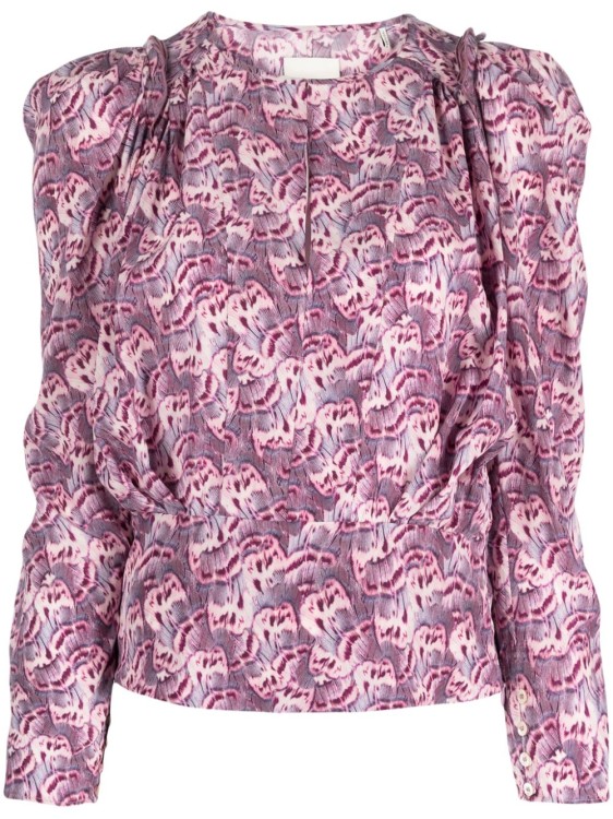 Shop Isabel Marant Purple Silk Top In Pink