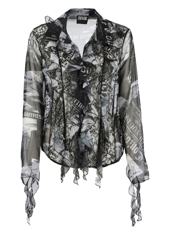 Shop Versace Jeans Couture Magazine Shirt In Grey