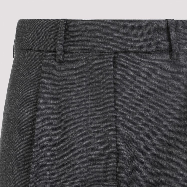 Shop The Row Roan Charcoal Melange Wool Pants In Black