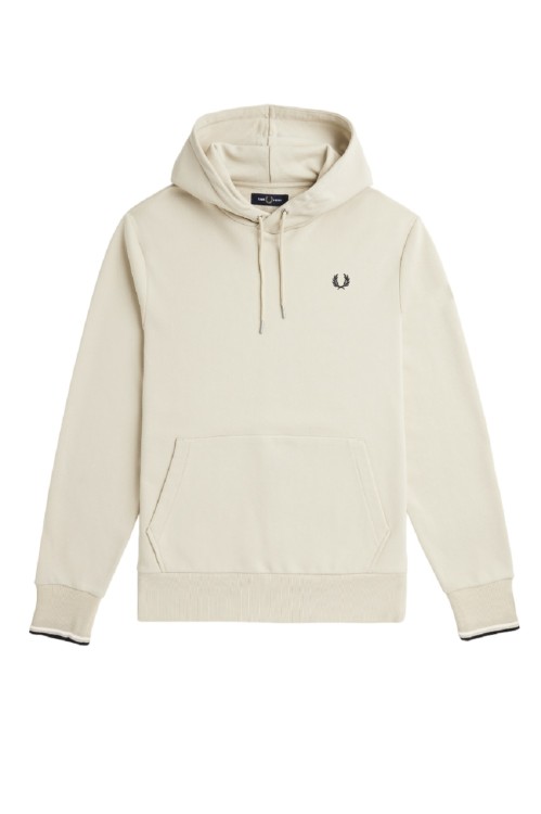 Fred Perry Cotton/polyester Blend Hoodie In Neutrals