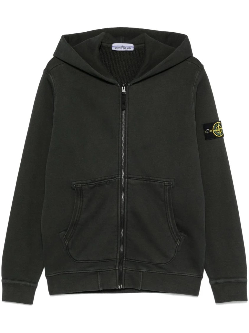 Stone Island Compass-badge Hoodie In Grey