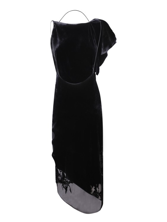 Shop Rev Silk-blend Dress In Black
