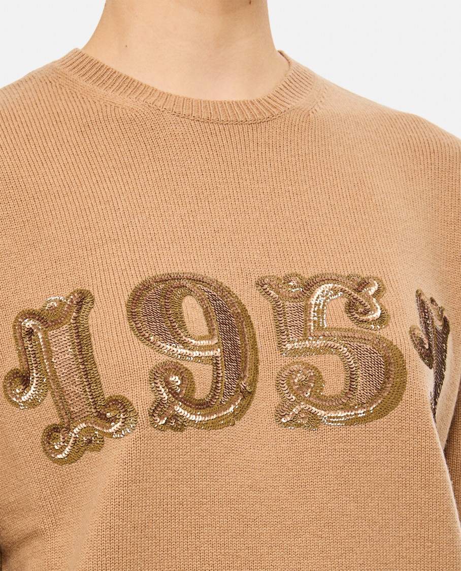 Max Mara Maxmara Women 1951 Sequin Embroidery Pullover In Brown