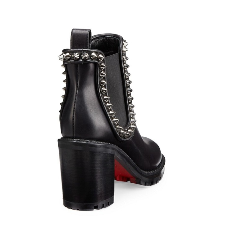 Shop Christian Louboutin Leather Boots In Black