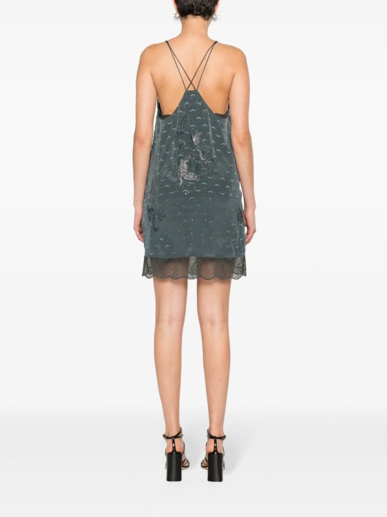 Shop Zadig & Voltaire Calissa Wings-jacquard Minidress In Grey