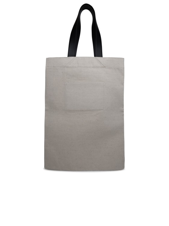 Shop Jil Sander Beige Canvas Tote Bag In Grey