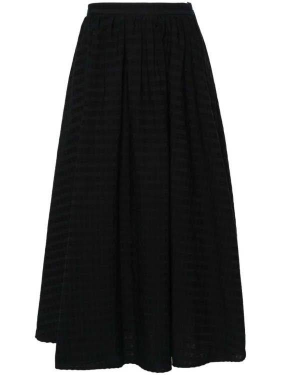 Shop Msgm Black Striped Midi Skirt