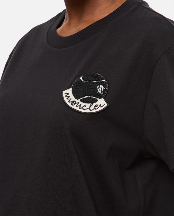 Shop Moncler Regular T-shirt W/printed Detail In Black