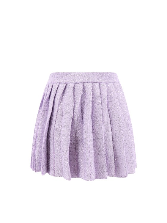 Shop Self-portrait Skirt With All-over Sequins In Purple