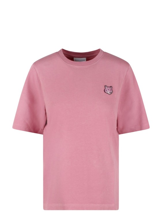 Shop Maison Kitsuné Bold Fox Head Patch T-shirt In Pink