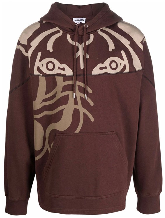 Shop Kenzo Tiger-print Pullover Hoodie Sweatshirt In Black