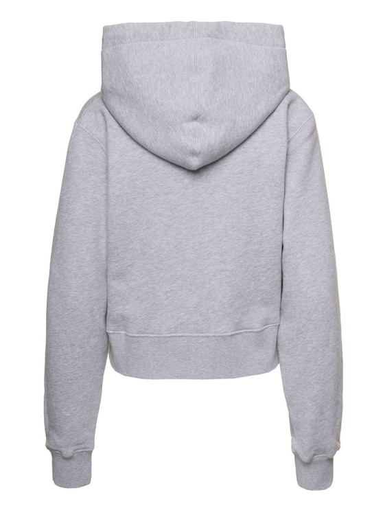 Shop Palm Angels Grey College Hoodie In Cotton In White