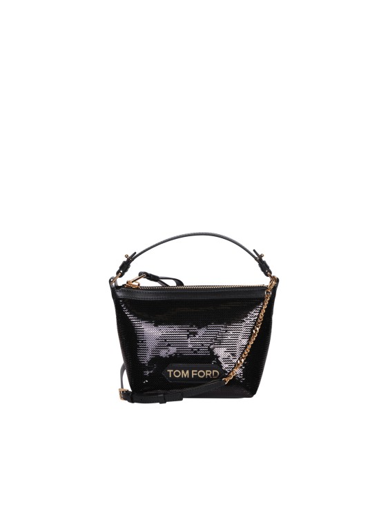 Tom Ford Frontal Logo Shoulder Bag In Black