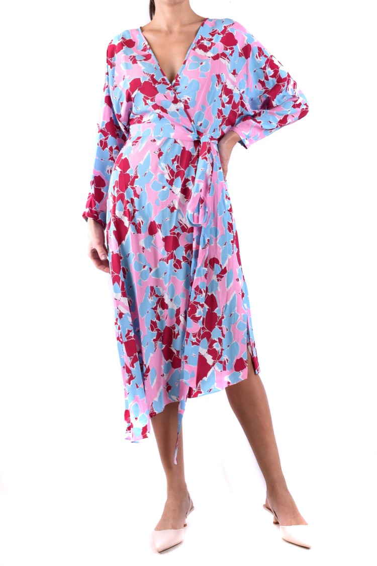 Diane Von Furstenberg Elosie Two Floral Long Sleeve Midi Dress In Multicolor