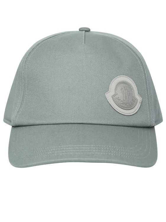 Shop Moncler Green Cotton Hat In Grey