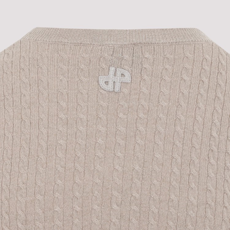 Patou Cable-knit Cropped Sweater In Wool And Cashmere In Neutrals