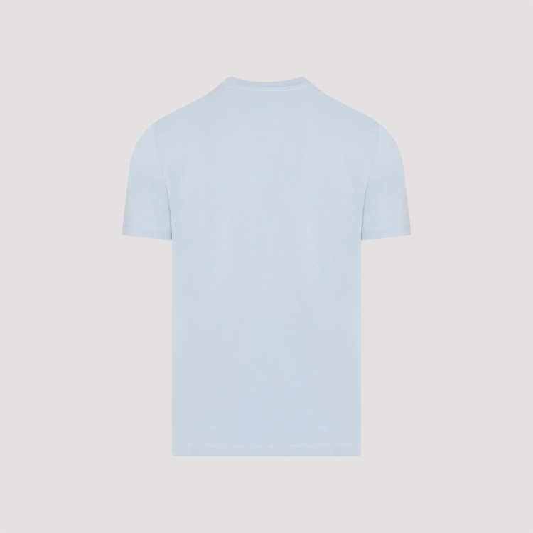 Shop Dunhill Ad Insignia Light Blue Cotton T-shirt In White