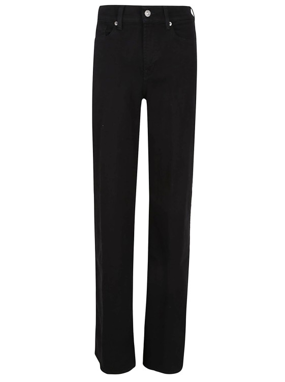 7 For All Mankind Wide Leg Jeans In Black