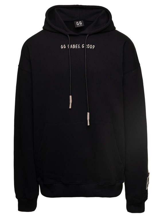 44 Label Group Patch Basic Hoodie In Black