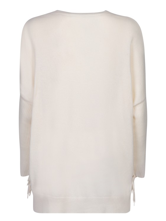 Shop Kujten Fringes Details Sweater In White