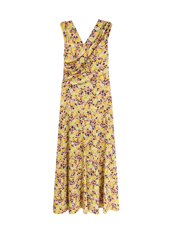 Shop Erika Cavallini Viscose Dress With Floral Print In Neutrals