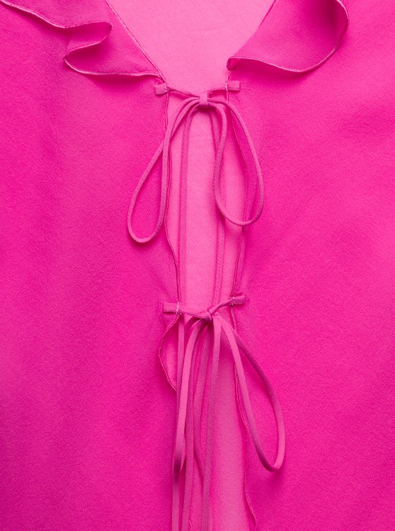 Shop Andamane Ruffle-detail Blouse In Pink Silk