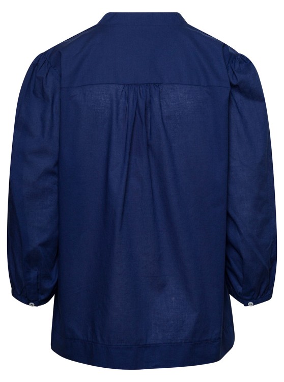 Shop Apc Teresa' Blue Blouse With Three-quarter Sleeves In Cotton