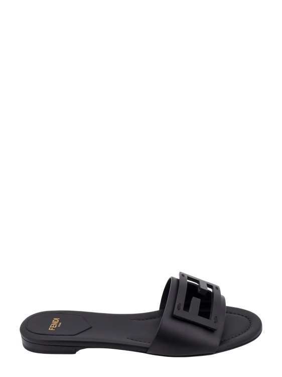 Shop Fendi Leather Flat Sandals In Black