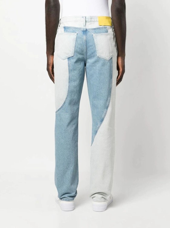 Shop Off-white Patchwork Denim Jeans In Blue