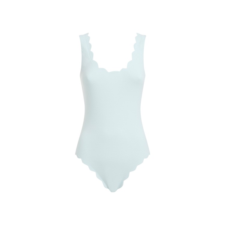 Shop Marysia Light Blue Palm Springs Maillot In White