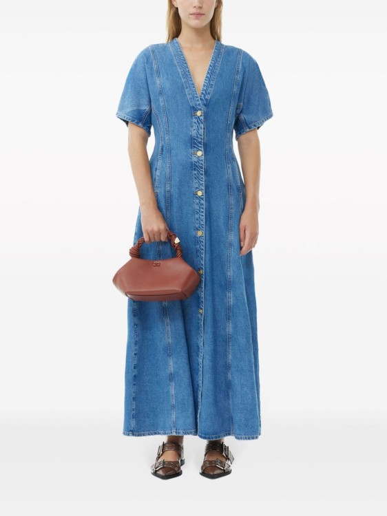 Shop Ganni Denim Dress In Blue