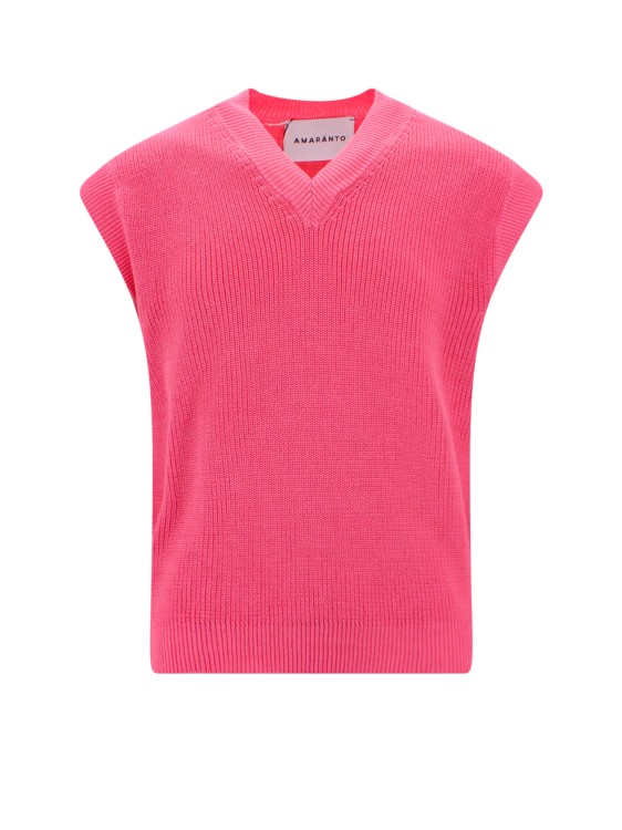 Shop Amaranto Pink Cotton Vest In Burgundy