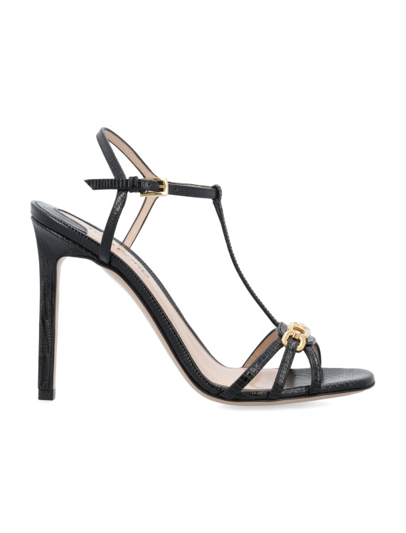 Tom Ford Embellished Lizard-effect Leather Sandals In Black